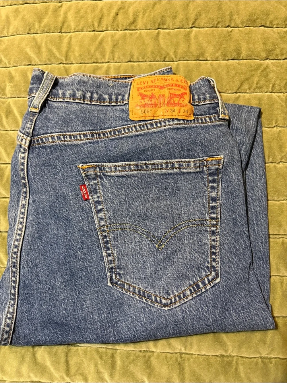 Levi's Men's 505 34x34 Light Blue Relaxed Jeans